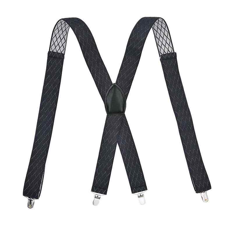 サスペンダー メンズ レディース 大人 おしゃれ Y型 太め クリップ ズボン吊り レトロ イギリス ショルダーストラップ ずり落ち防止 ゴム 革 合金 伸縮 着脱簡単 調節可能 ビジネス カジュアル 紳士 スーツ シンプル ブラック チェック