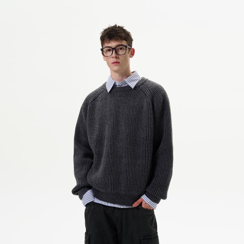 セーター トップス 秋冬 アメリカン レトロ ラウンドネック 長袖セーター メンズ レディース カジュアル インテリジェンス ゆったり 通勤 通学 シンプル 爽...