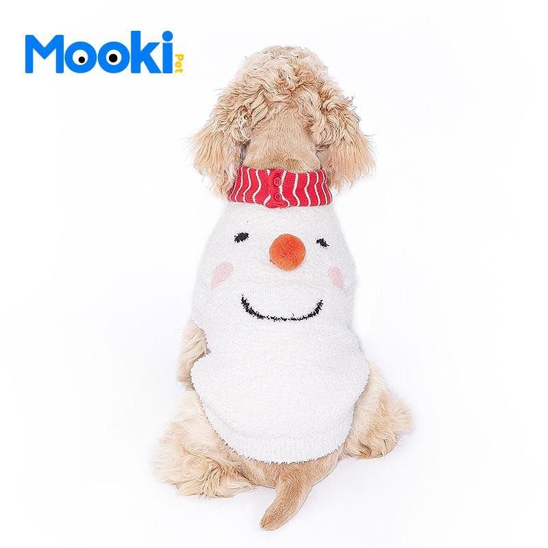 ペット用品 洋服 ワンちゃん 猫ちゃん 暖かニット 寒さ対策 マフラー付き スマイル おしゃれ 犬 服 秋冬 裏起毛 厚手 ビションフリーゼ 子犬 ペット 新年 セーター 冬 保温性