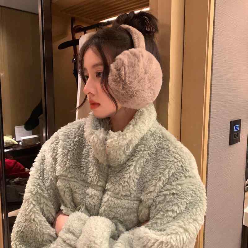耳あて レディース かわいい イヤーマフ 冬 暖かい ふわふわ 防寒 カーキ ブラック ホワイト