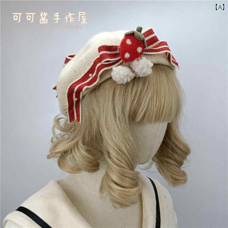 いちごニットモチーフカチューシャ（ヘッドアクセサリー