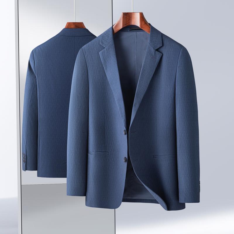 Tailored Jacket - シワになりにくい テーラードジャケット メンズ 男性用 ビジネス カジュアル トレンド 春秋 ポリエステル ストレートシルエット 韓国風