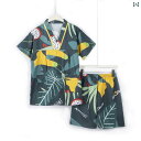 サウナ服 パジャマ ルームウェア メンズ レディース コットン 入浴 マッサージ 大きいサイズ フルーツ グリーン