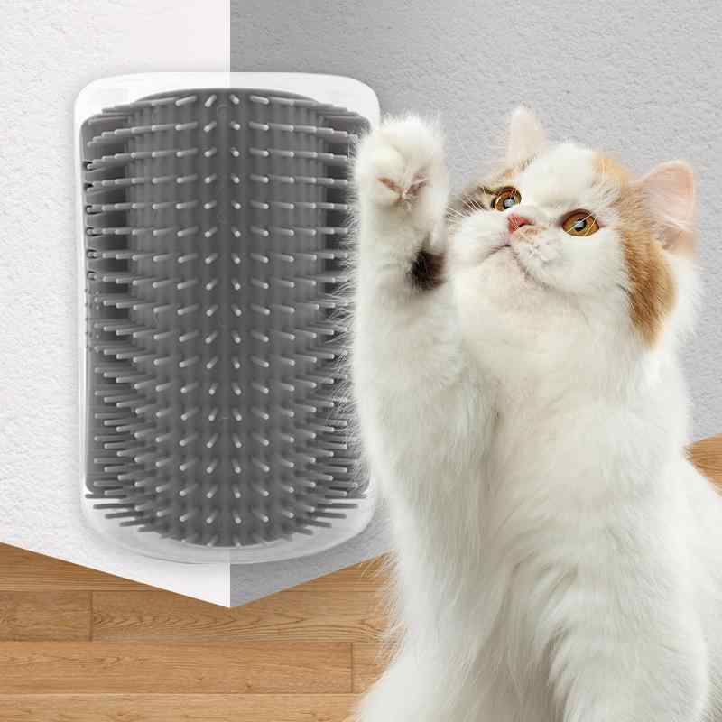 猫おもちゃ 猫用 ブラシ 壁取り付け式 抜け毛取り マッサージ 柔らかい シリコン製 簡単取付 運動不足解消 ペット用品