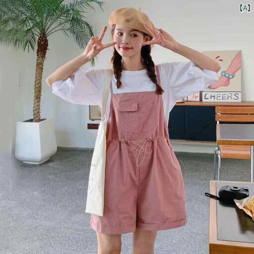 サロペット パンツ レディース オーバーオール つなぎ 夏 ショート丈 レトロ おしゃれ ワイド 韓国 ピンク グリーン サロペット パンツ レディース オーバーオール つなぎ 夏 ショート丈 レトロ おしゃれ ワイド 韓国 ピンク グリーン