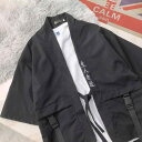 はっぴ 大人 羽織り トップス メンズ 夏 襟なし 七分袖 tシャツ 日焼け防止 薄手 紐付き ゆったり 刺繍 祭り バーベキュー 中国 おしゃれ 大きいサイズ...