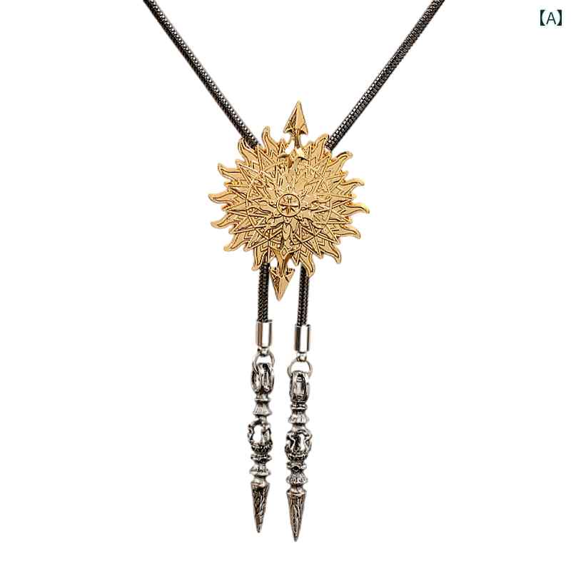 ループタイ メンズ ポロタイ おしゃれ 紐 ロープ アクセサリー メタル ゴールド シルバー