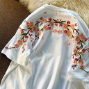 Tシャツ メンズ 大人 半袖 オシャレ 夏 チャイナ風 ラウンドネック トップス レディース ゆったり 綿 デイリー お出かけ カジュアル シンプル 刺繍 花 ...