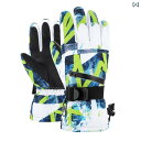 スキー グローブ スノーボード 手袋 メンズ レディース 冬 アウトドア スポーツ 登山 防風 暖かい 厚手 裏起毛 スマホ対応 プリント ブルー オレンジ ピ...