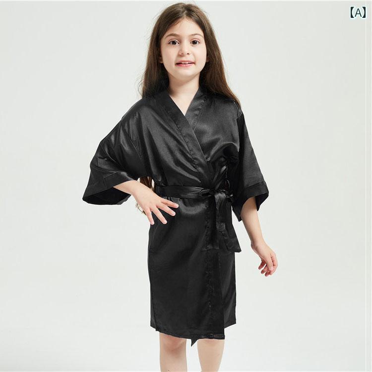 ローブ 子供 キッズ コスチューム 衣装 ラテン ダンス パフォーマンス バスローブ ネグリジェ ブラック..