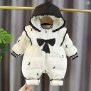 カバーオール ロンパース ダウンコート ジャンプスーツ ベビー 子供服 キッズ おしゃれ かわいい 女の子 男の子 暖かい ブラック ピンク 蝶々