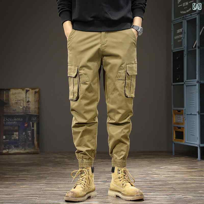 メンズ パンツ アウトドア ワーク 作業着 動きやすい 紳士服 男性用 ボトムス 長ズボン カジュアル 日常生活 シンプル 春 厚手 スリムフィット