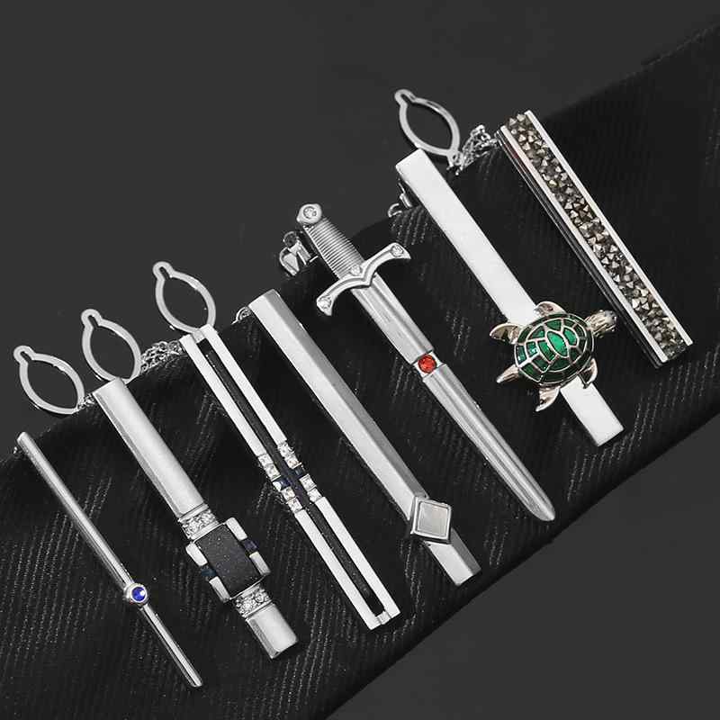 タイクリップ メンズ レディース 男女兼用 高級感 クリスタル 瑪瑙 ジルコニア 手作業 クリスタル装飾 幾何学デザイン スーツ ビジネス フォーマル カジュアル ファッション パーティー ギフト プレゼント(x2)