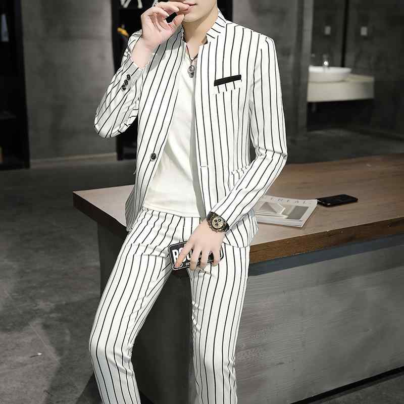 スーツ メンズ スリムフィット 韓国風 スタンドカラー シングルボタン おしゃれ トレンド スタイリッシュ セットアップ 春秋 ライトビジネス カジュアル パーティー 結婚式 二次会 通勤 発表会