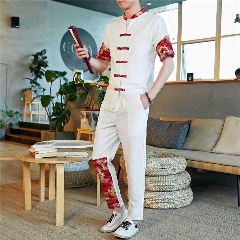 セットアップ メンズ 韓国風 刺繡 トレンド カジュアル 半袖 Tシャツ ショートパンツ 上下セット 部屋着 ルームウェア 10代 20代 春秋 ポリエステル混紡