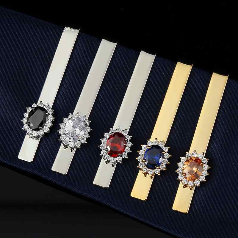 タイクリップ メンズ 高級感 ライトラグジュアリー ジルコニア 輝く 蓮の花モチーフ ゴールド シルバー..