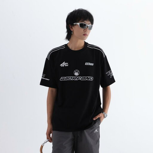 Tシャツ メンズ 通気性 吸湿速乾 アメリカン ストリート カジュアル ストライプ 切り替え デザイン 半袖 ルーズフィット コットン 厚手 クルーネック ドロップショルダー Tシャツ メンズ 通気性 吸湿速乾 アメリカン ストリート カジュアル ストライプ 切り替え デザイン 半袖 ルーズフィット コットン 厚手 クルーネック ドロップショルダー
