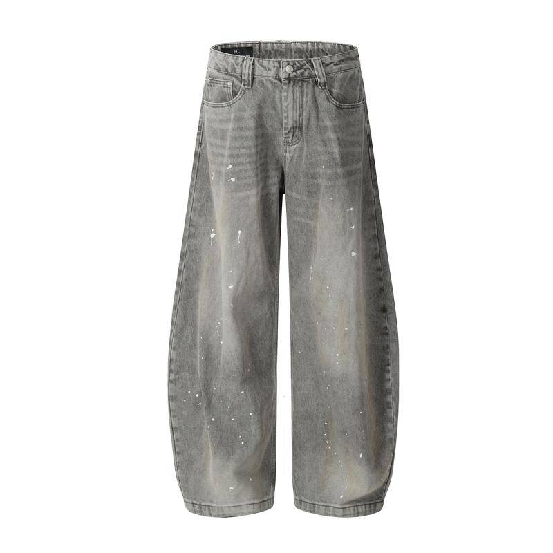 ・カテゴリ: デニムパンツ・性別: メンズ・対象: ティーン・スタイル: ストリートカジュアル・主な素材: 綿90.2%・生地: デニム・シルエット: ルーズストレート・丈: フルレングス・ウエスト: ミッドライズ・フロント: ジップフライ...