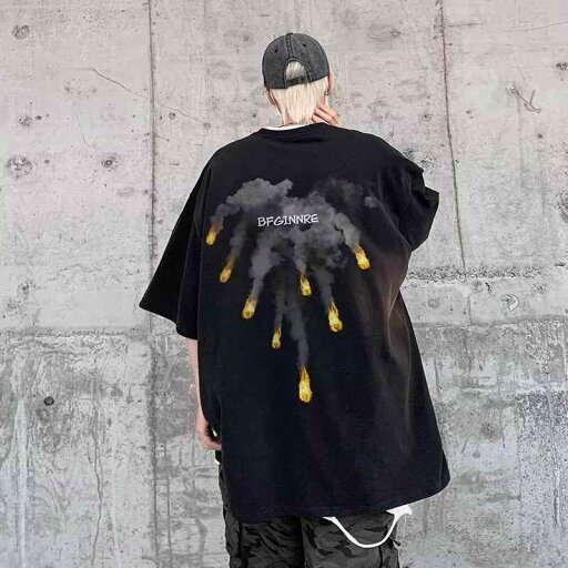 Tシャツ メンズ 接触冷感 薄手 高密度綿100% ゆったり ルーズ アメカジ ストリート系 半袖 丸首 通気性 カジュアル 夏 Tシャツ メンズ 接触冷感 薄手 高密度綿100% ゆったり ルーズ アメカジ ストリート系 半袖 丸首 通気性 カジュアル 夏