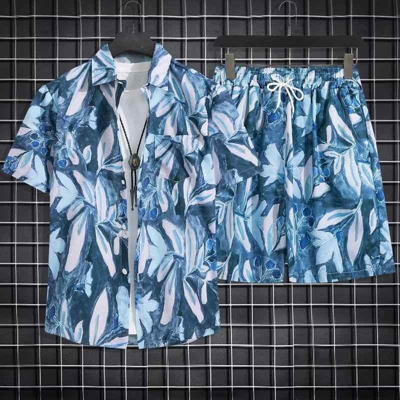 メンズ セットアップ 夏 吸汗速乾 薄手 ショートパンツ 上下セット 海辺 旅行 リゾート ビッグサイズ ゆったり カジュアルウェア カップル ペアルック