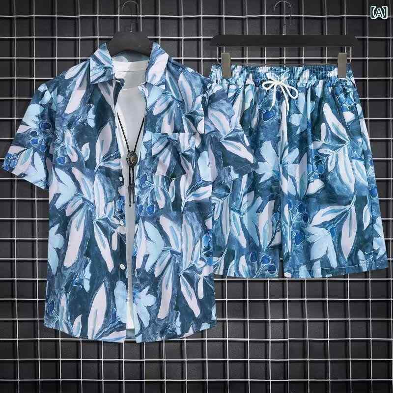 メンズ セットアップ 夏 吸汗速乾 薄手 ショートパンツ 上下セット 海辺 旅行 リゾート ビッグサイズ ゆったり カジュアルウェア カップル ペアルック