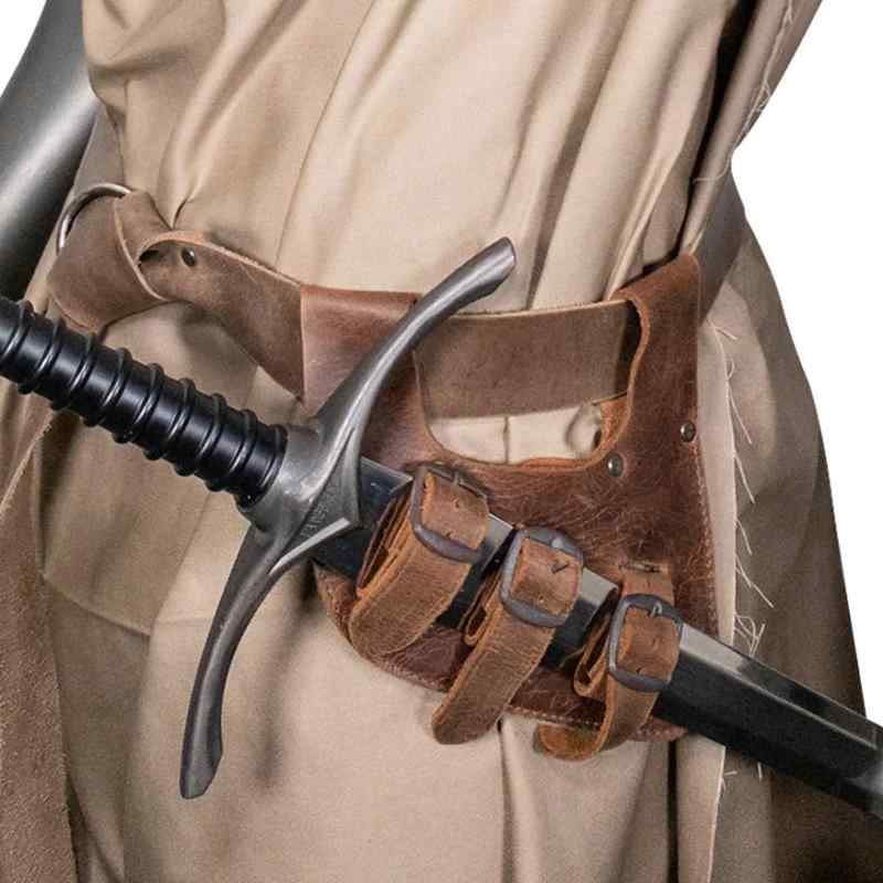 剣ホルダー レザー 新中世風 ルネサンス 欧米ファンタジー ソードフロッグ コスプレ ロールプレイング 仮装 イベント 衣装 ダークブラウン ブラック(3)