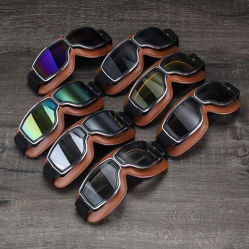 ゴーグル メンズ レディース 防風 防塵 レトロ ヴィンテージ バイク オートバイ ライディング オフロード ヘルメット対応 ハーフヘルメット フルフェイス アイウェア