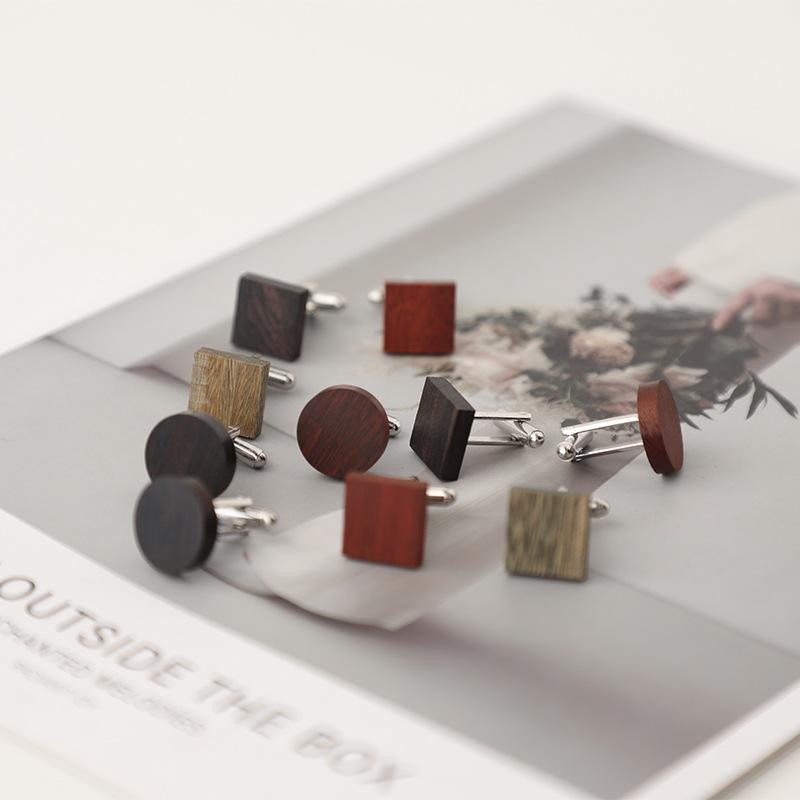 カフス メンズ 木製 レトロ グラデーション おしゃれ 合金製 アンティーク調 幾何学模様 フォーマル ビジネス 結婚式 二次会 パーティー スーツスタイル 紳士用