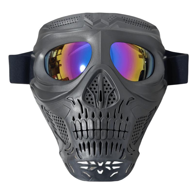 ゴーグル 男女兼用 メガネ対応 UVカット PC製 防風 防塵 フルフレーム バイク オートバイ オフロード スポーツ サバゲー タクティカル フェイスマスク スカル ドクロ 個性的(x2)