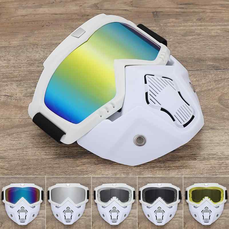 バイク用ゴーグル 男女兼用 レトロ ヴィンテージ スポーティー フェイスマスク 防風 保護 メガネ対応 交換レンズ対応 調整可能ノーズパッド PC素材 UVカット 多色展開 オフロード アウトドア ヘルメット装着可能