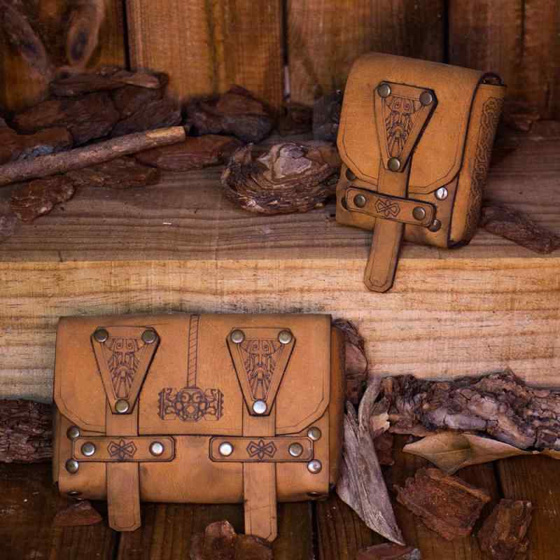 小銭入れ メンズ レディース コスプレ ヨーロッパ中世 バイキング ルネサンス 欧米ファンタジー 仮装 イベント用 ウエストポーチ ミニポーチ ベルトポーチ 小物入れ コンパクト ユニセックス