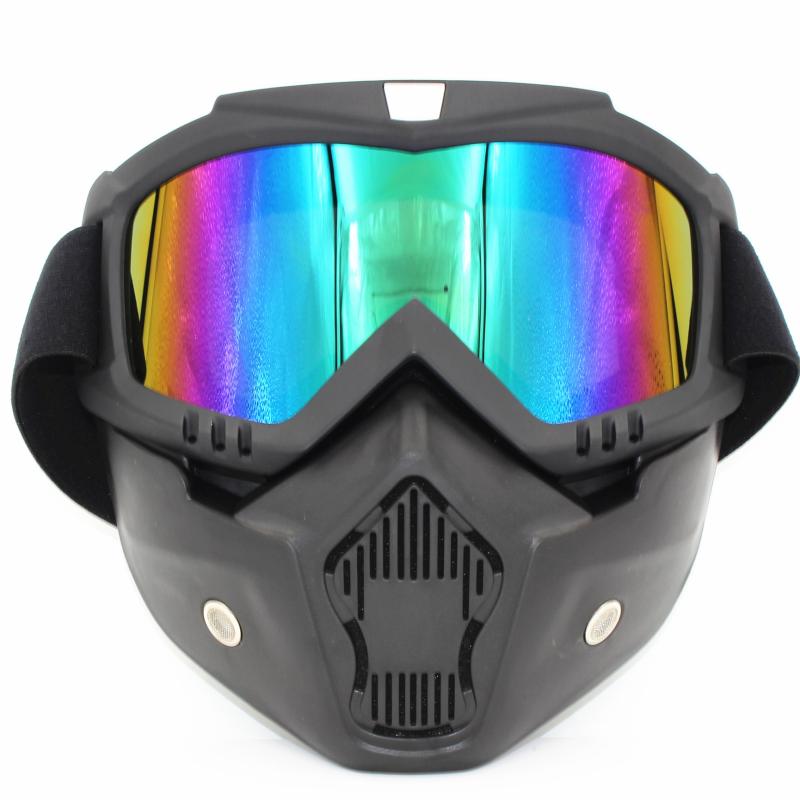 バイク用ゴーグル ユニセックス 男女兼用 ハーレー風 フルフェイスマスク 防砂 防風 防飛沫 オフロード 保護 取り外し可能 ヘルメット対応(x2)