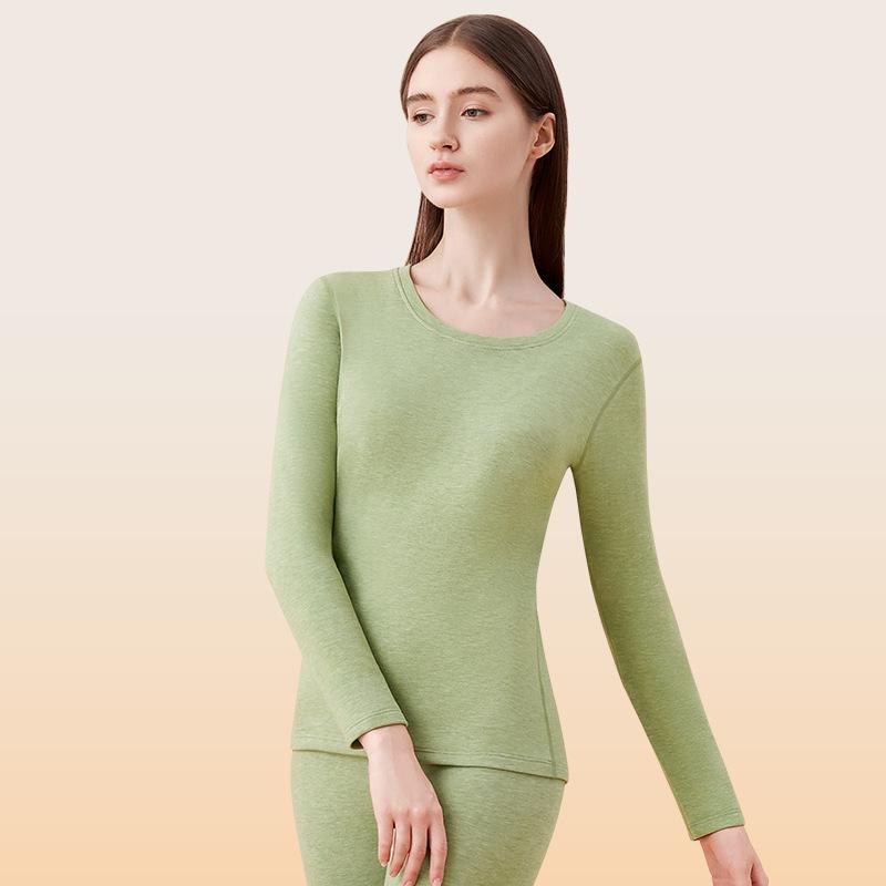 インナーウェア レディース カシミヤ 保温 吸湿発熱 裏起毛 厚手 長袖 丸首 防寒 ルームウェア 部屋着 あったか 秋冬 冬用