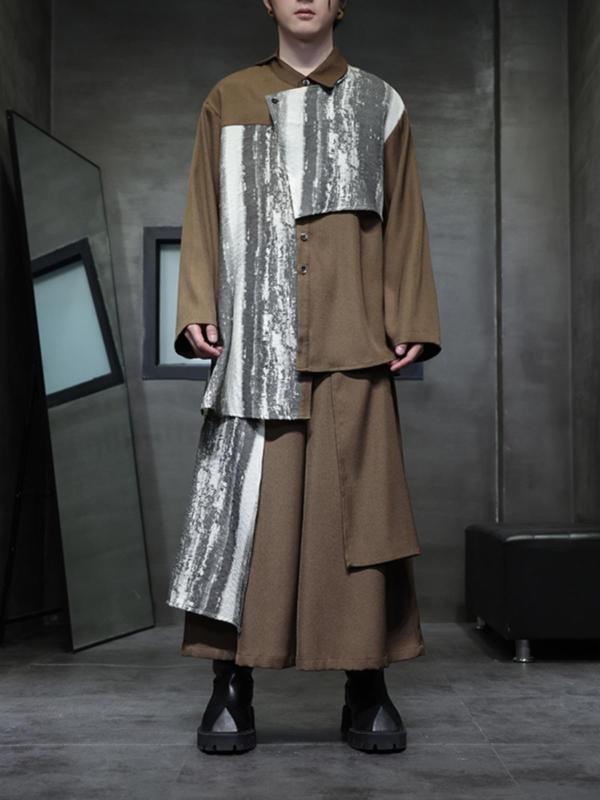 セットアップ メンズ ゆったり ビッグシルエット 大きいサイズ 中国風 新中華風 レトロモダン 中華服 ..