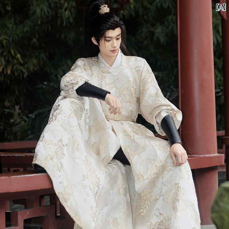 漢服 メンズ 中国風 男女兼用 唐風 明風 円領袍 道袍 時代衣装 コスプレ 舞台衣装 ゆったり 麻混紡 オリジナルデザイン セットアップ