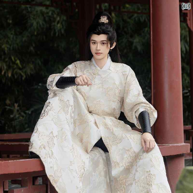 漢服 メンズ 中国風 男女兼用 唐風 明風 円領袍 道袍 時代衣装 コスプレ 舞台衣装 ゆったり 麻混紡 オリジナルデザイン セットアップ