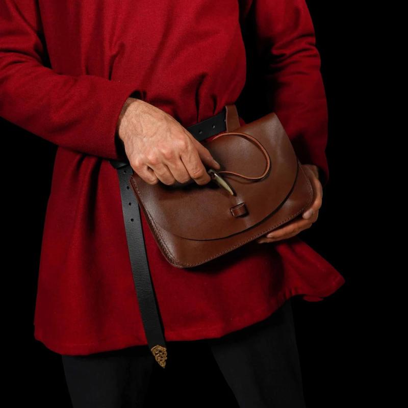 ウエストバッグ メンズ レディース トグルボタン レトロ ヴィンテージ 中世ルネサンス風 カジュアル ブラック ブラウン ボディバッグ ウエストポーチ 普段使い 旅行用