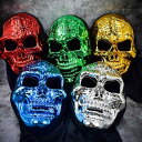 マスク ハロウィン 仮装パーティー コスプレ 電気メッキ加工 ホラー スカル お面 仮面 プラスチック製 イースター カーニバル DIY ゴールド ブルー レッド グリーン シルバー(x2)