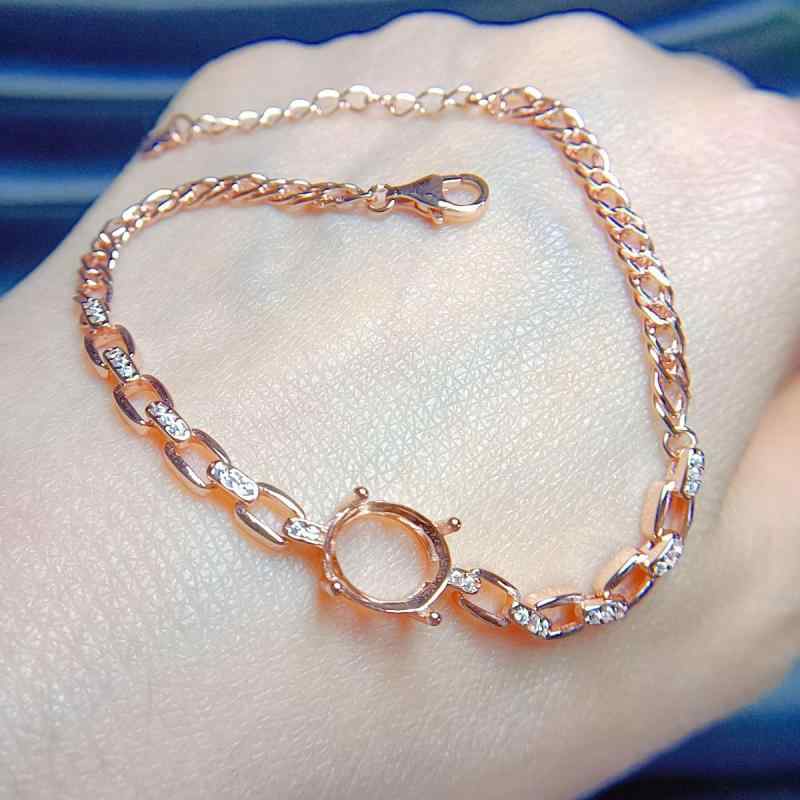 ブレスレット レディース S925 スターリングシルバー 空枠 シンプル 韓国風 華奢 フェミニン 上品 大人かわいい 選べる プラチナメッキ ローズゴールド ゴールドカラー