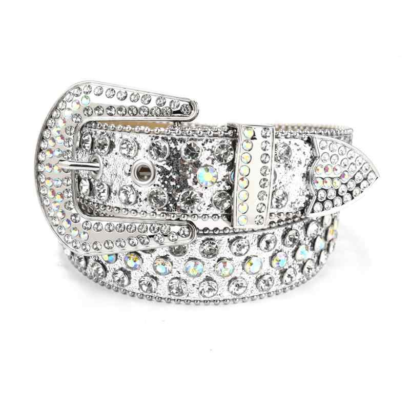 ワイドベルト レディース きらきら ラインストーン スタッズ装飾 パンク ヒップホップ PUレザー 合金ピ..
