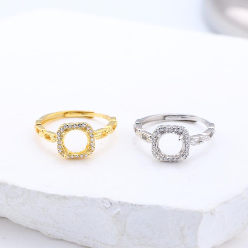 指輪 男女兼用 フリーサイズ サイズ調整可能 シルバー925 オーバル エッグ型 空枠 石なし シンプル 通..