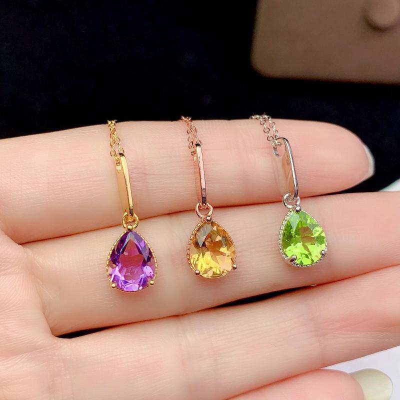 ネックレス レディース S925 シルバー 水滴型 空枠 ペンダント プラチナカラー ローズゴールドカラー ゴールドカラー 電気メッキ加工 ルース石用 7mm 9mm対応(4)