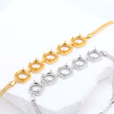 ブレスレット 925純銀製 ひょうたんモチーフ 空枠 DIY用 ハンドメイドアクセサリーパーツ 宝石ルース石留め用セッティング シンプル おしゃれ 普段使い カジュアル対応