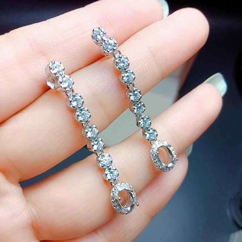 ピアス レディース S925シルバー オーバル型 石留め用 空枠 3色展開 ホワイトゴールドカラー ローズゴールドカラー ゴールドカラー かわいい