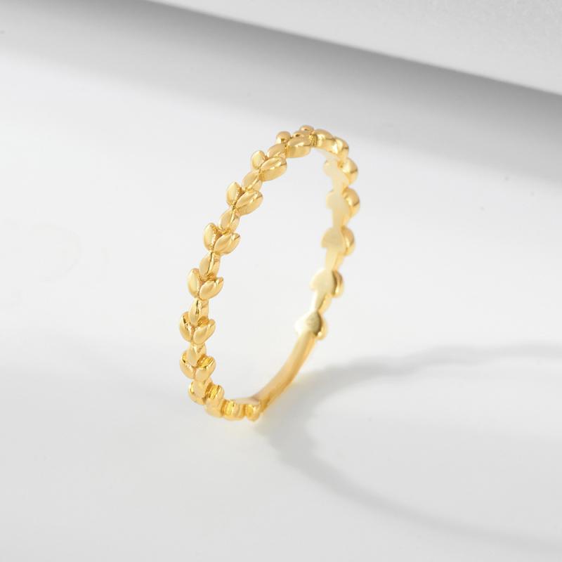 指輪 レディース 925純銀製 オリーブ リーフ 麦穂モチーフ シンプル デザイン 電気メッキ加工 欧米風 ..