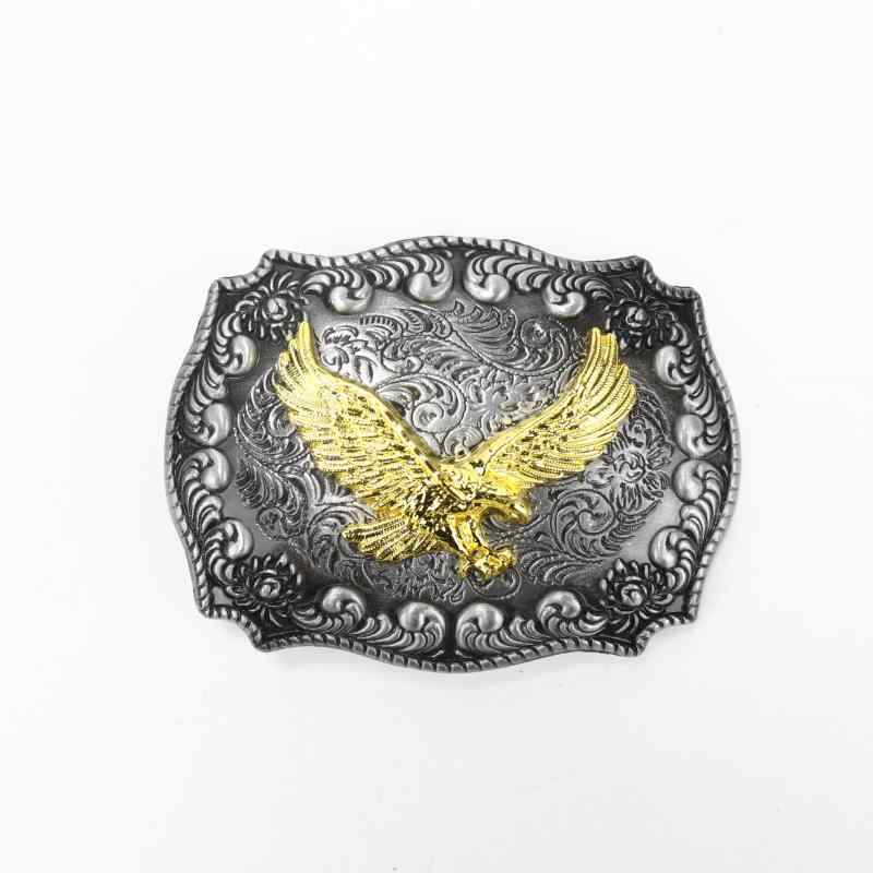 ベルトバックル 男女兼用 ユニセックス ウエスタン カウボーイ風 亜鉛合金製 唐草模様 イーグル 鷲 鷹 レトロ ヴィンテージ パンク ロック バイカー カジュアル アメカジ 普段使い アウトドア(x2)