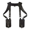 コスプレバッグ 中世 スチームパンク レトロ ハロウィン 仮装 小道具 レザー ウォレット 脇下ショルダー ハーネス ファンタジー ブラック 男女兼用(x200...