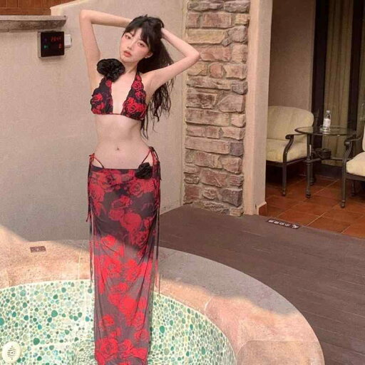 水着 レディース 高級感 レトロローズ柄 セパレート スリーピース スカートタイプ バストカバー パッド付き ノンワイヤー 速乾 高伸縮性 バックシャン 耐久性 欧米風 スイムウェア 水着 レディース 高級感 レトロローズ柄 セパレート スリーピース スカートタイプ バストカバー パッド付き ノンワイヤー 速乾 高伸縮性 バックシャン 耐久性 欧米風 スイムウェア