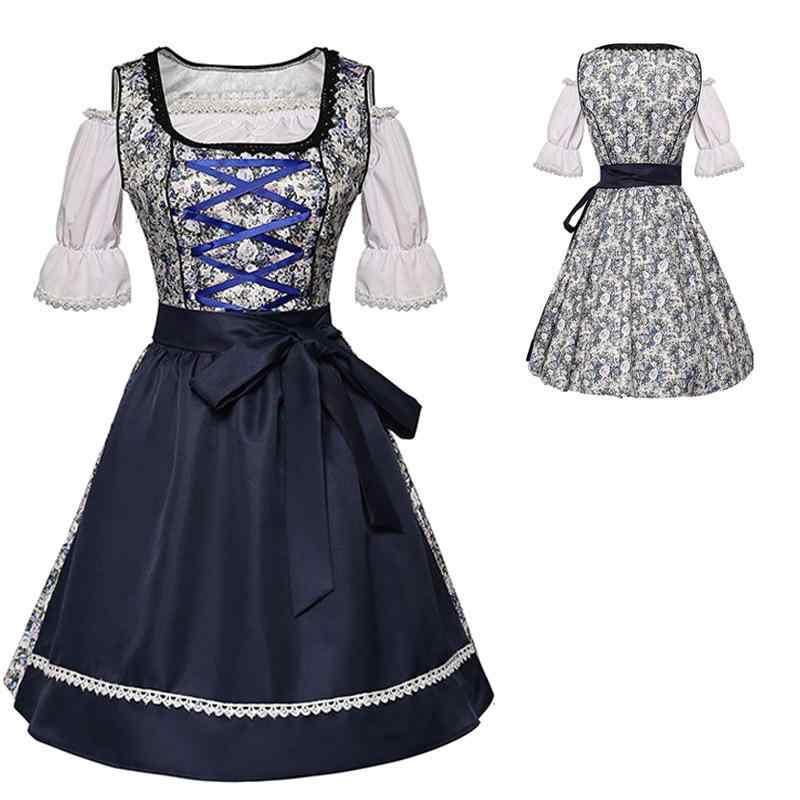 コスチューム レディース ドイツ ミュンヘン オクトーバーフェスト ビアガール 仮装 衣装 バイエルン民族制服 オフショルダー ワンピース ポリエステル 舞台 イベント パーティー