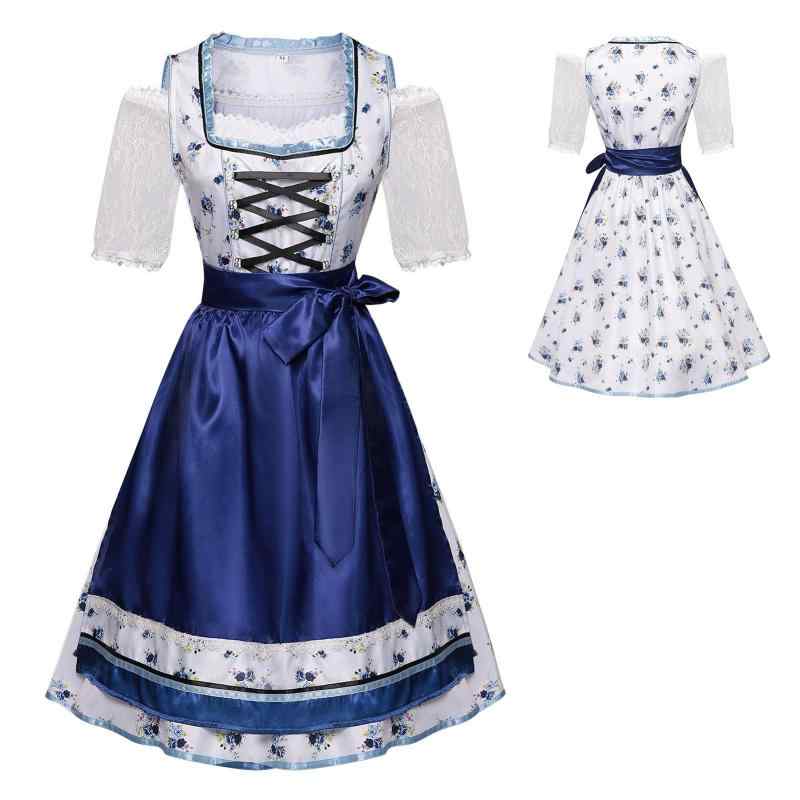 コスチューム レディース ドイツ ビール祭り ババリアン 民族衣装風 ワンピース パーティー イベント ステージ パフォーマンス衣装 ビール柄 ポリエステル